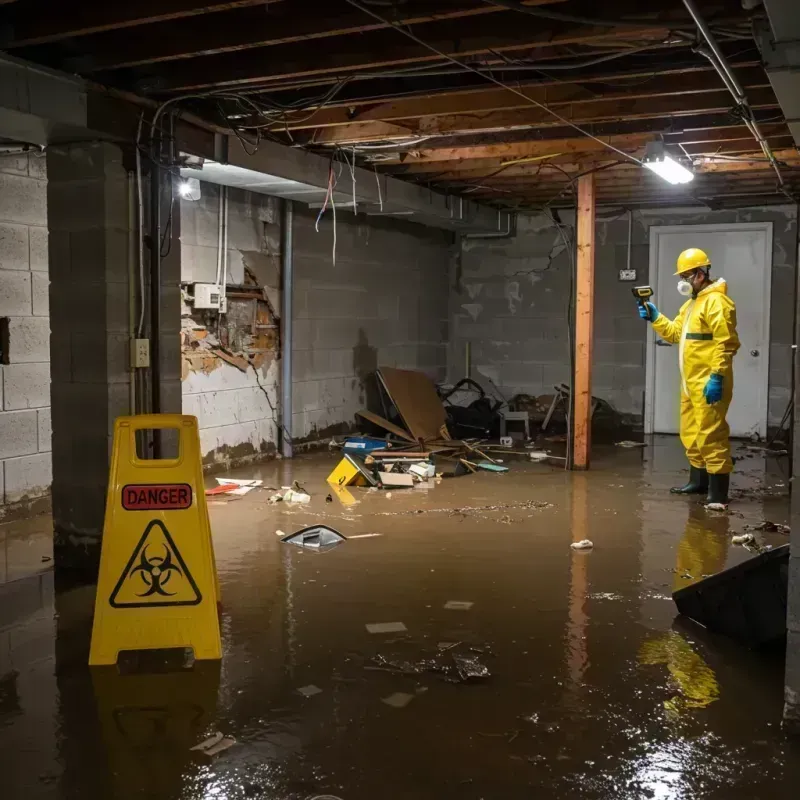 Flooded Basement Electrical Hazard in Meadowbrook, CA Property